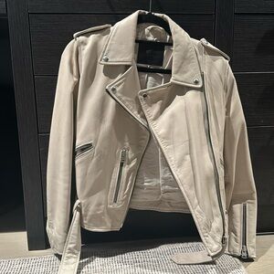 Alsaints cream color leather jacket